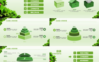 绿色小清新实用商务PPT模版