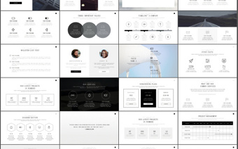 欧美风极简商务精品ppt模板