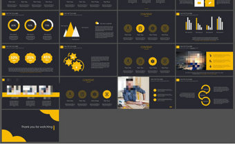 黑黄配色动态简约PPT模板