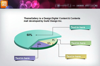 淡雅立体的PPT饼状图图表素材