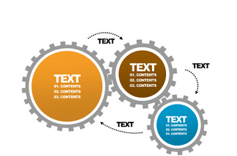 扁平化齿轮联动PPT图表模板
