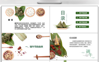 2021清新简约端午节PPT模板