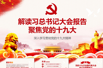 2019党的十九大会议PPT模板