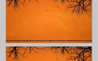三张橙色万圣节PPT背景图片