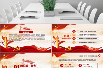 原创新时代学习弘扬西柏坡精神赶考精神红色精神PPT-版权可商用