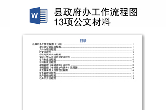 县政府办工作流程图13项公文材料