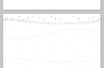 五线谱 韩国线条爱心ppt背景图片