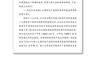 在全市加强人大国有资产监督和预算审查监督工作动员部署会上的讲话