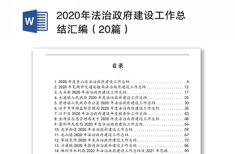 2020年法治政府建设工作总结汇编（20篇）