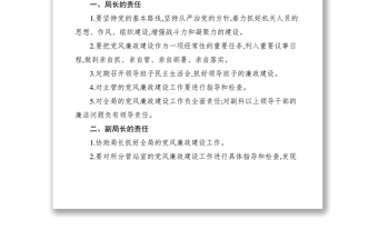 2021局领导干部党风廉政建设责任书