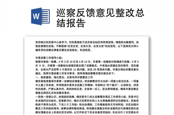巡察反馈意见整改总结报告