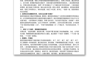 企业先进党支部事迹材料