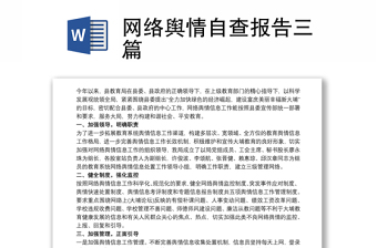 网络舆情自查报告三篇