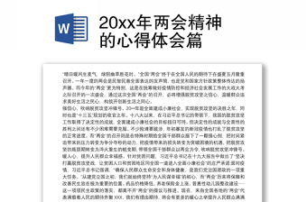 20xx年两会精神的心得体会篇