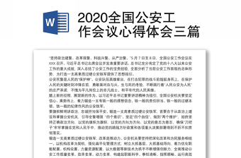 2020全国公安工作会议心得体会三篇