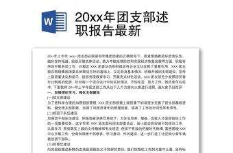 20xx年团支部述职报告最新