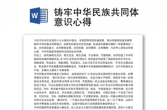 铸牢中华民族共同体意识心得