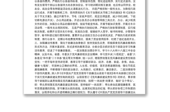 全面落实从严治党主体责任情况报告