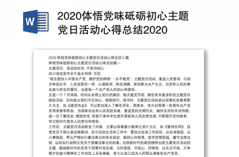 2020体悟党味砥砺初心主题党日活动心得总结2020