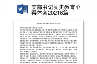 支部书记党史教育心得体会20216篇