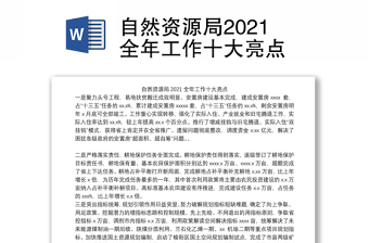 自然资源局2021全年工作十大亮点