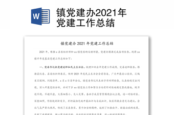 镇党建办2021年党建工作总结