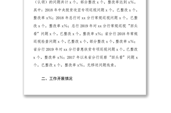 某银行纪委巡视巡察发现问题整改专项监督检查情况报告