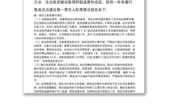 xx县人民政府主要负责人关于2021年履行推进法治建设第一责任人职责情况的报告