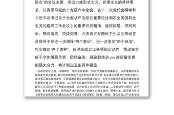 全面建设清廉国企专题民主生活会班子检视材料