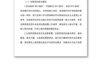 公司党委落实全面从严治党主体责任清单范文含党委班子党委书记班子成员个人集团国有企业国企