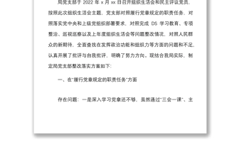 【整改方案】机关党支部2021年度组织生活会查摆问题及整改落实方案范文