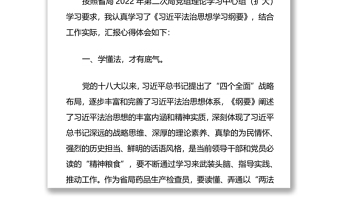 在2022年第二次理论学习中心组（扩大）学习研讨会上的发言（学习习近平法治思想学习纲要）