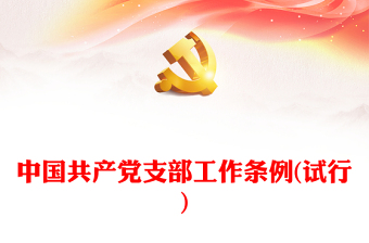 中国共产党支部工作条例试行