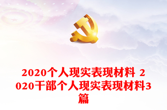 2020个人现实表现材料 2020干部个人现实表现材料3篇