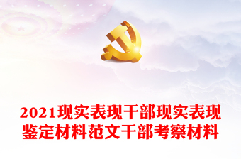 2021现实表现干部现实表现鉴定材料范文干部考察材料