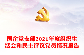 国企党支部2021年度组织生活会和民主评议党员情况报告