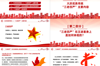 2023纪念铁人王进喜诞辰100周年PPT党政风大庆优良传统三老四严主题内容党课课件模板