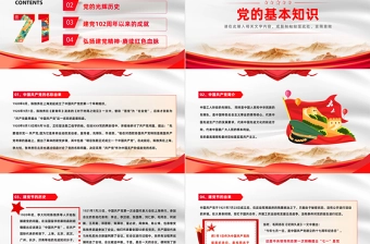 2023年建党102周年PPT红色党政风七一建党节102周年专题党课课件模板下载