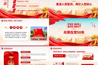 党员政治生日PPT红色大气同过政治生日共忆入党初心党员生日贺卡党政党建动态课件