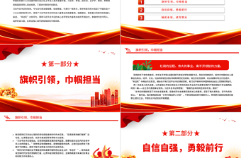 新时代巾帼精神PPT时尚简洁做奋进新时代的巾帼女性中国妇女事业和妇联工作专题课件