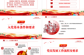 党务知识之发展党员PPT大气实用党员发展工作全流程工作细则集中培训课件