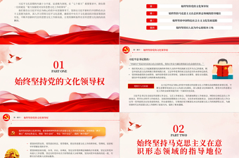  让党的旗帜在宣传思想文化战线高高飘扬PPT大气精美风践行好宣传思想文化工作“七个着力专题党课课件模板