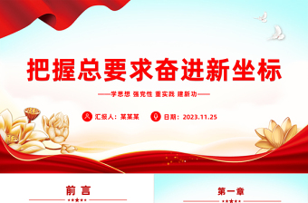  红色党政风把握总要求奋进新坐标PPT2023年学思想强党性重实践建新功