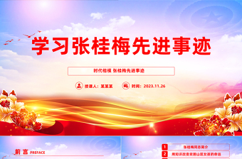 精美大气风学习张桂梅事迹PPT2023年学习时代楷模主题党课课件模板下载