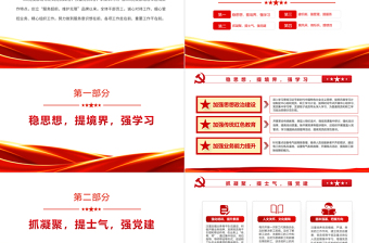 “党建品牌引领”工作法PPT红色经典党日活动党课课件