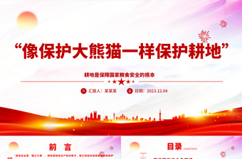 “像保护大熊猫一样保护耕地”ppt大气简洁耕地是保障国家粮食安全的根本党组织专题教育党课课件