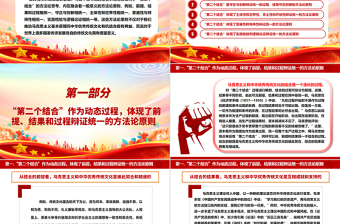 “第二个结合” 的方法论思考ppt精美党政风学习体会习近平总书记在文化传承发展座谈会上的重要讲话党员学习培训党课课件