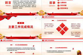 大气精美工会民主管理维权工作总结汇报PPT职代会教代会总结课件