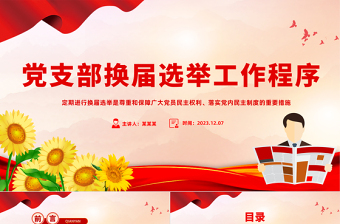 基层党组织选举工作PPT大气党政风党内政治活动定期进行换届选举课件下载