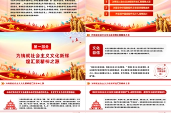 极简风坚定文化自信建设社会主义文化强国PPT深入学习习近平文化思想专题党课课件模板